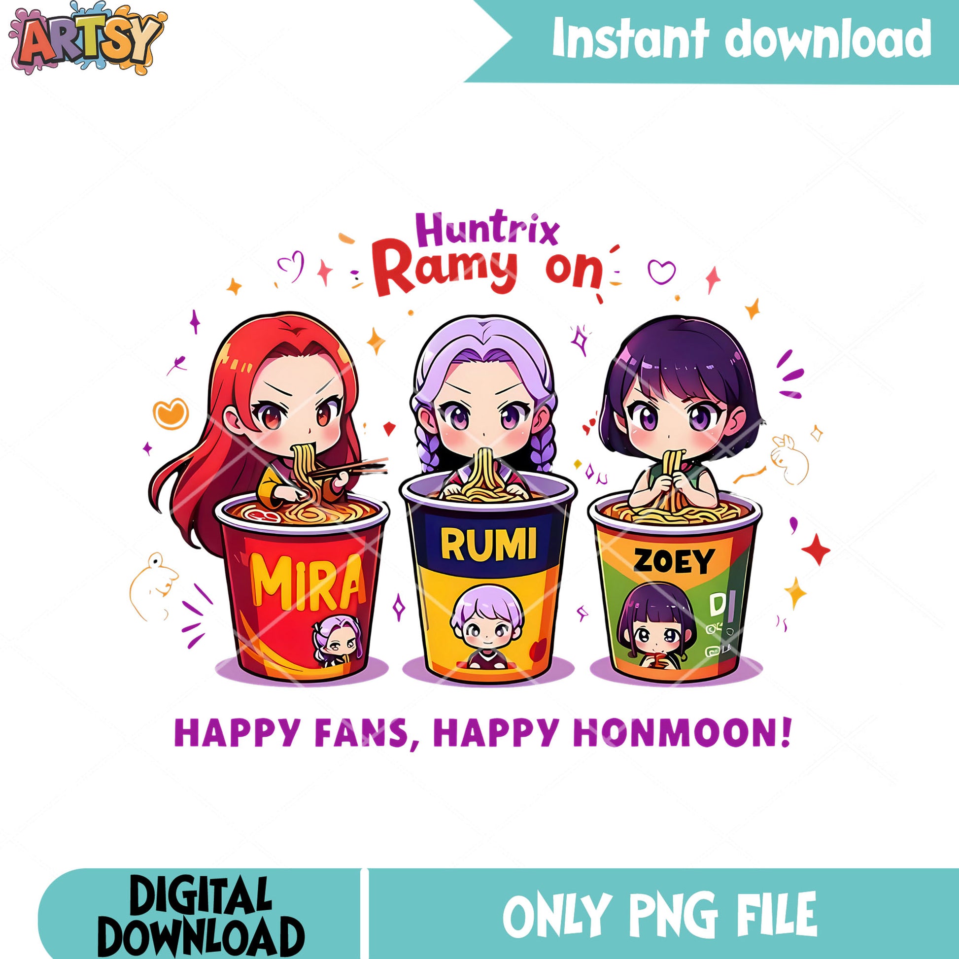 Huntrix happy fans happy honmoon png, huntrix movie png, huntrix png