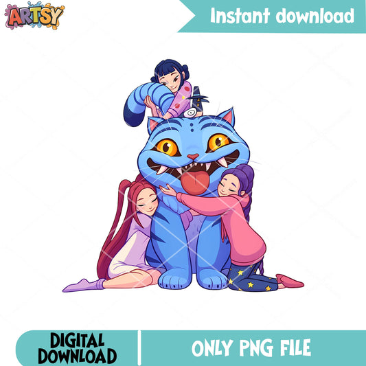 Huntrix hug derpy png, derpy tiger png, huntrix kpop png