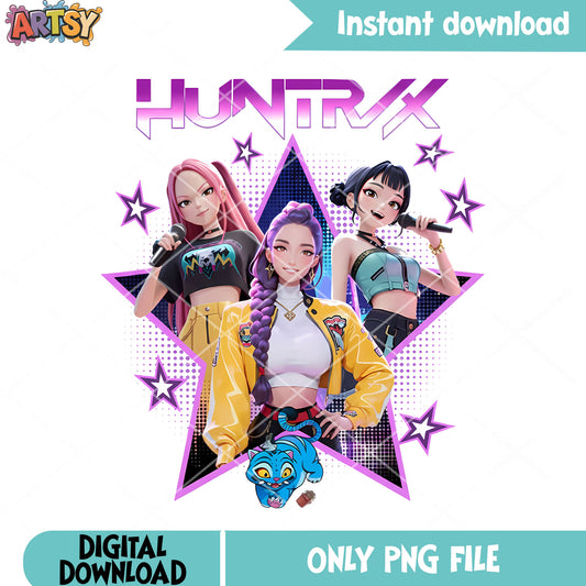 Huntrix hunter demon team png, rumi huntrix png, kpop demon hunter png