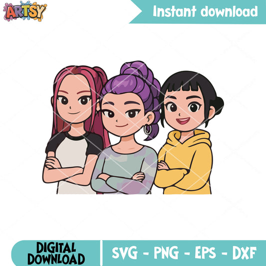 Huntrix kpop member svg, huntrix netfilx svg, kpop hunters svg
