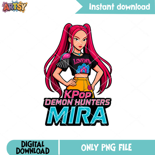Huntrix kpop mira png, mira huntrix png, kpop demon hunters png