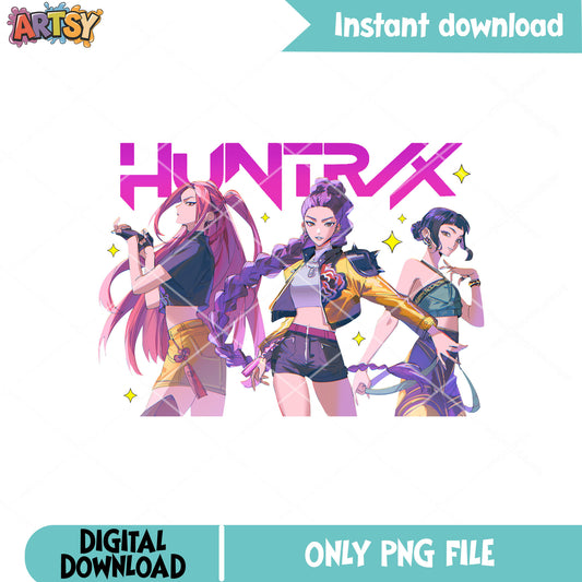 Huntrix kpop singer png, huntrix band png, kpop huntrix png
