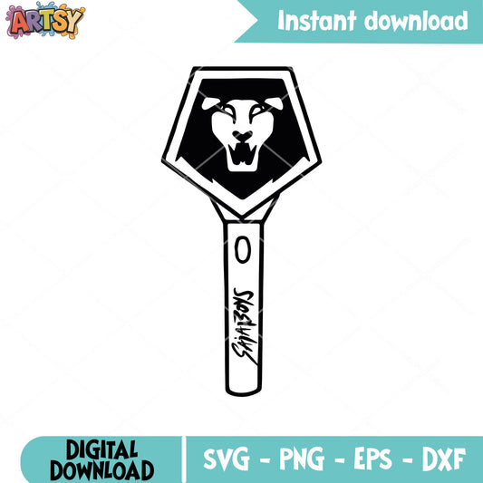 Huntrix lightstick outline svg, huntrix band svg, kpop demon hunters svg