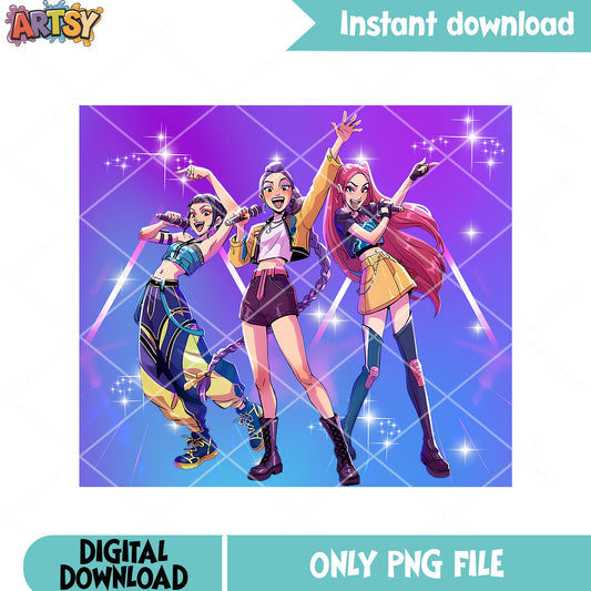 Huntrix live concert png, poster huntrix concert png, anime png