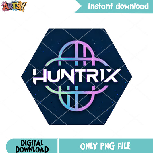 Huntrix logo neon outline png, huntrix girls png, huntrix logo png