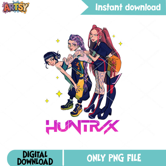 Huntrix sister band png, huntrix movie png, huntrix girl png