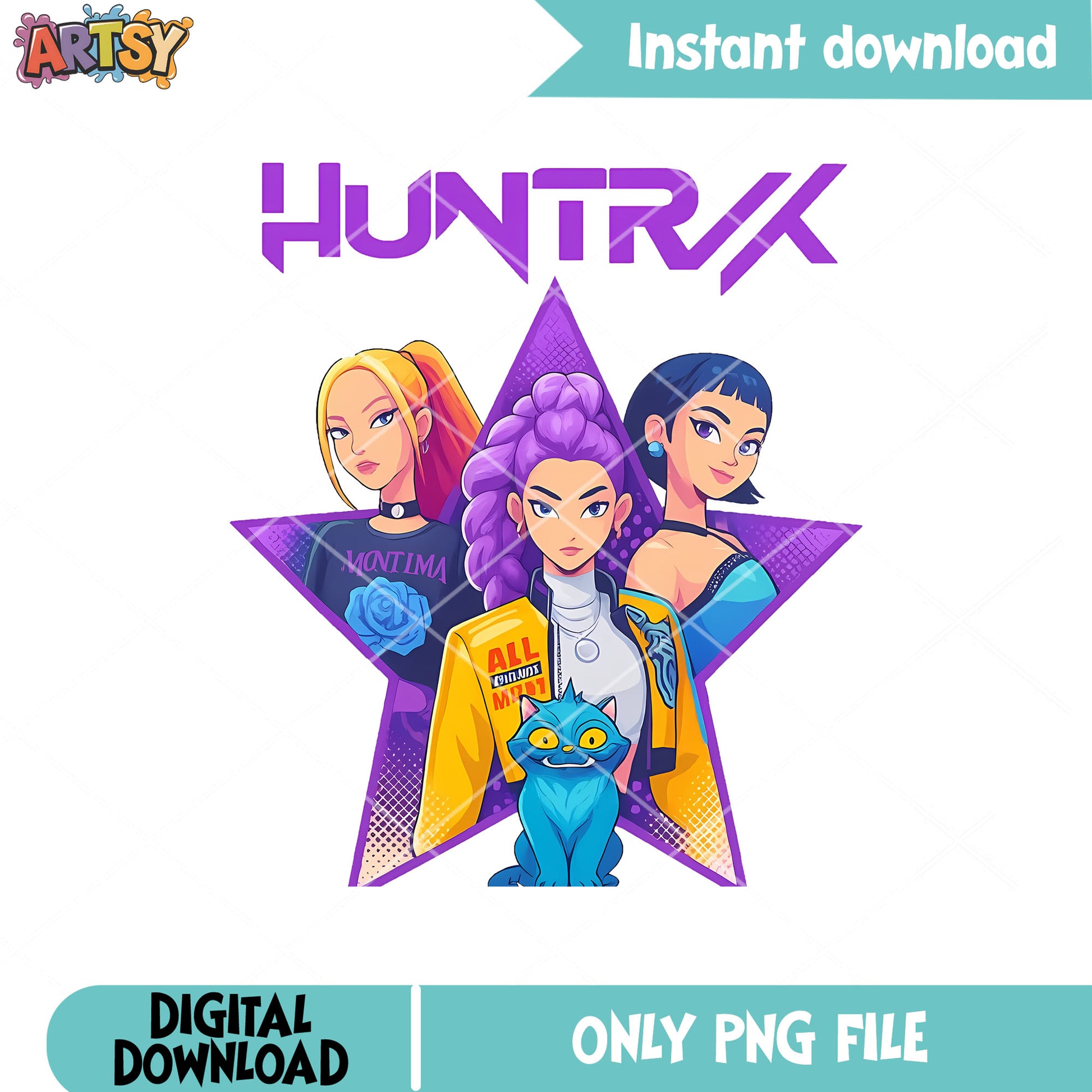 Huntrix the slay star png, huntrix girl png, huntrix band png