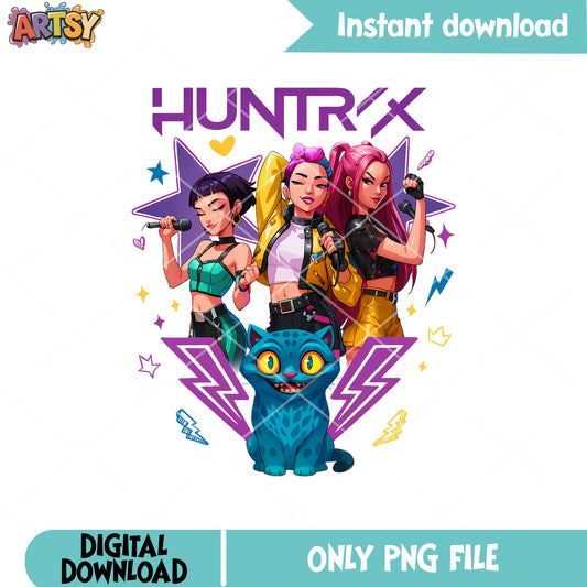 Huntrix with derpy tiger png, derpy tiger png, huntrix kpop png