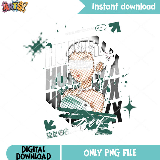 Huntrix y2k kpop png, anime kpop y2k png, poster y2k png