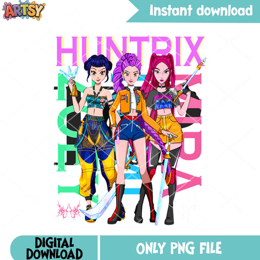 Huntrx anime pose png, huntrx kpop​ png, huntrx zoey​ png
