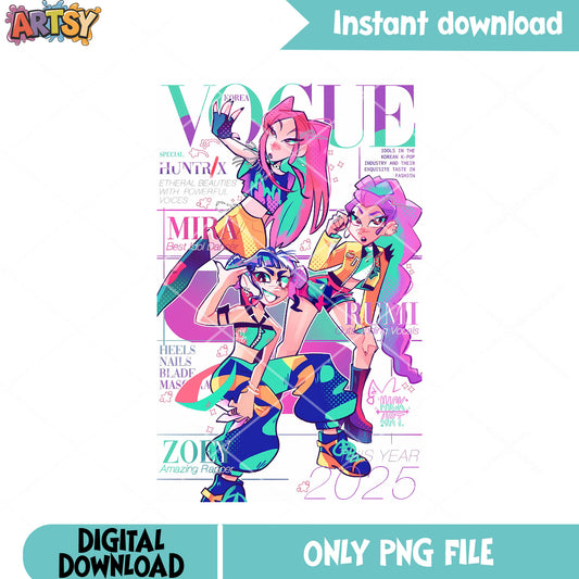 Huntrx kpop idols png, golden huntrx​ png, poster anmie png