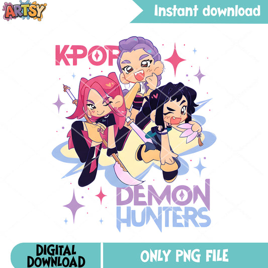 Hutrix team kpop png, kpop demon hunter png, rumi huntrix​ png