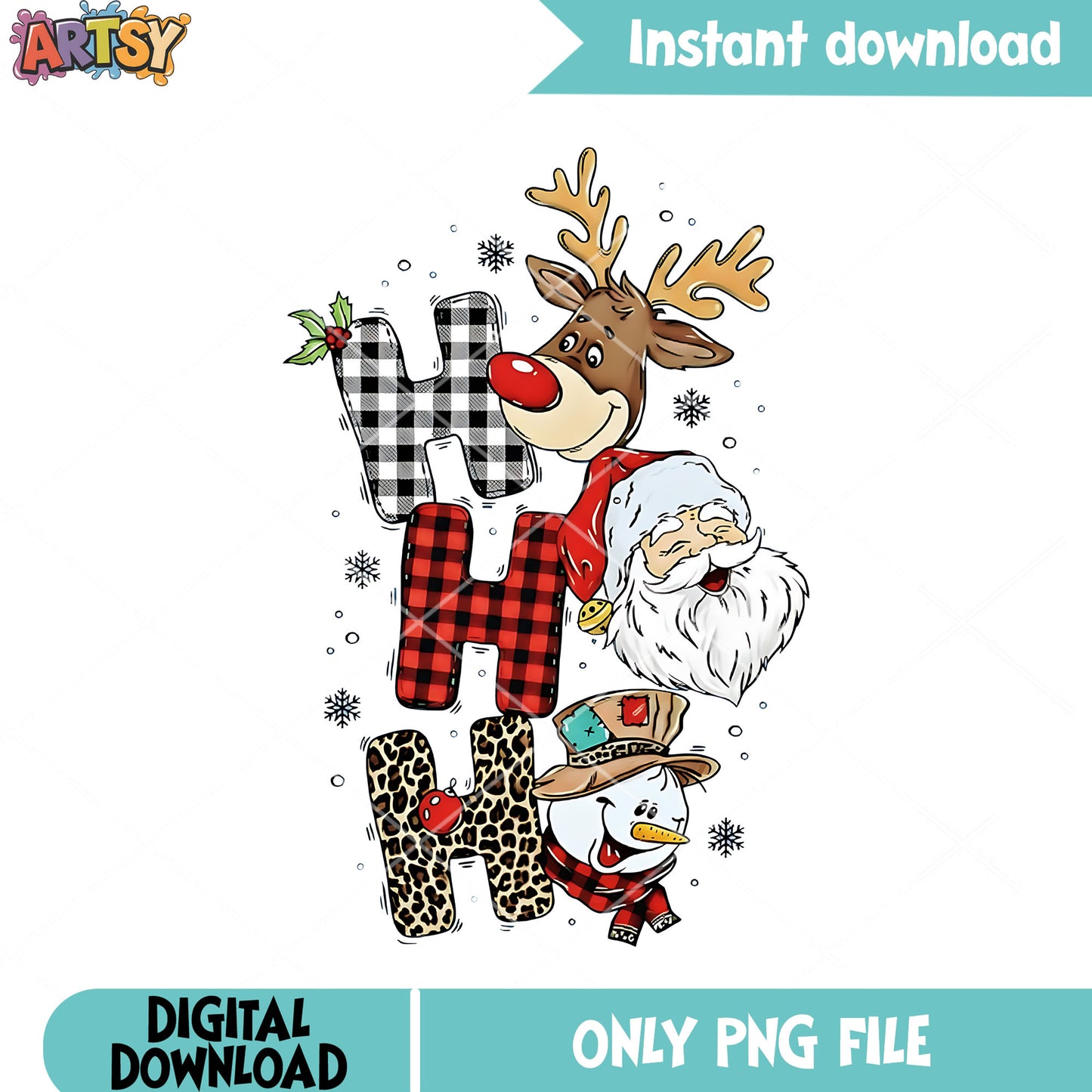 H word xmas decore png, rudolph the red nosed reindeer​ png, snowman png