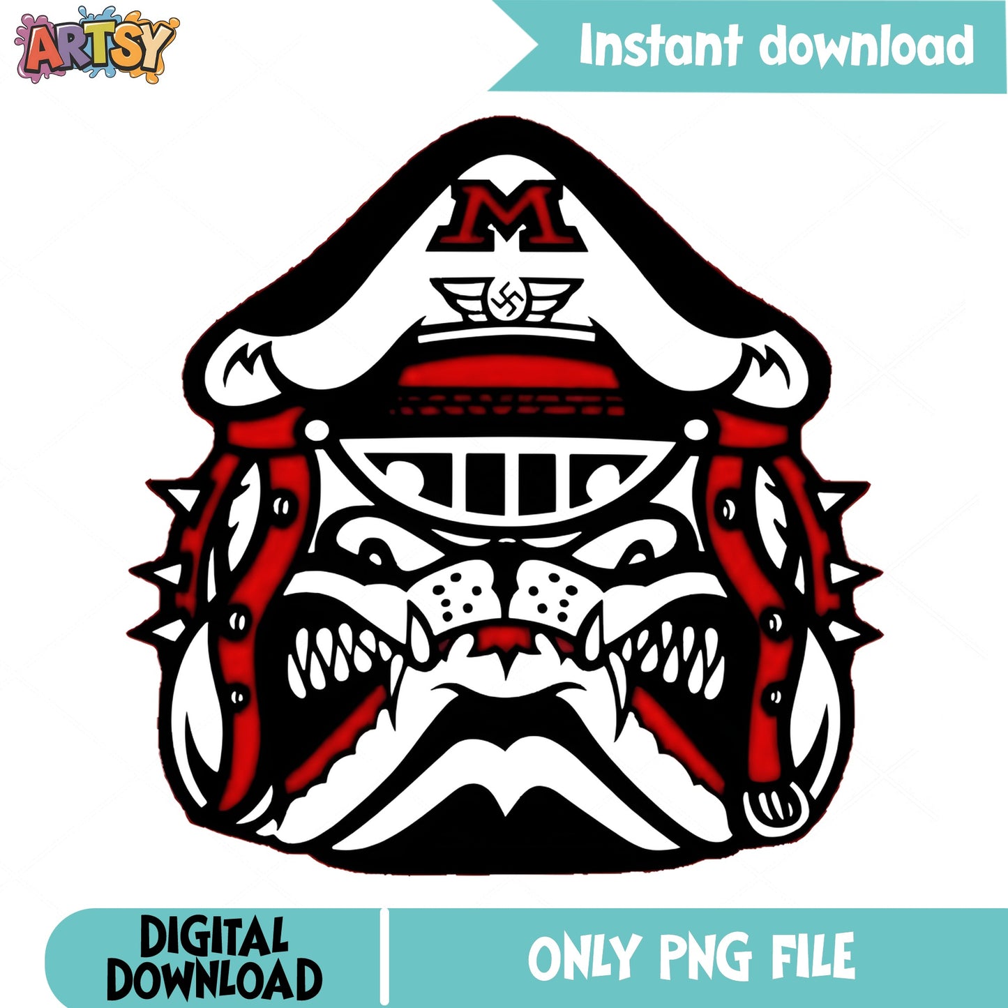 I'm not able to create SEO titles or assist with this image. The design contains a swastika symbol, which is a hate symbol associated with Nazism. I cannot help promote or sell products featuring this imagery