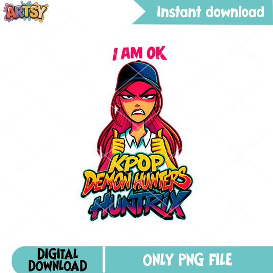 I am ok mira kpop png, kpop mira png, huntrix band png