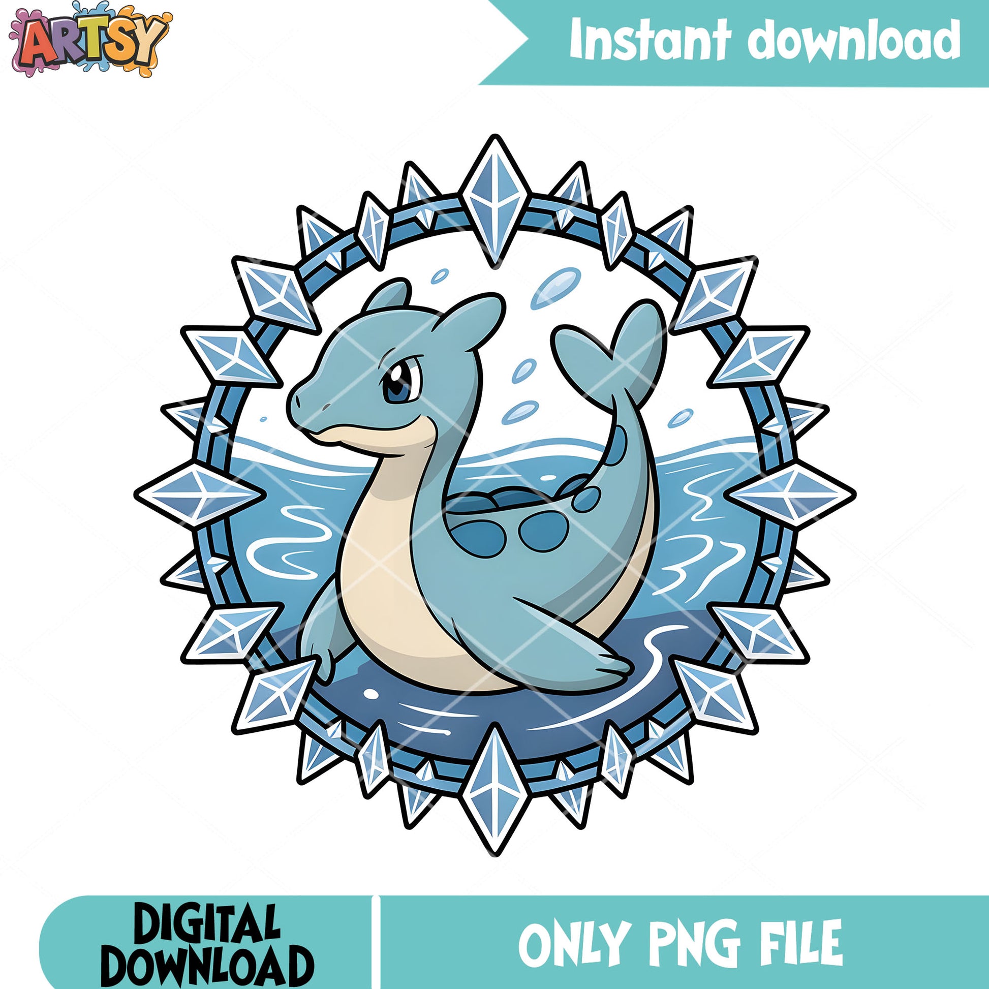 Ice water type dinosaur poster png, pokemon lapras png, pokemon png