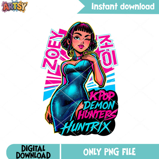 Idols zoey kpop huntrix png, demon hunters kpop​ png, zoey huntrix​ png