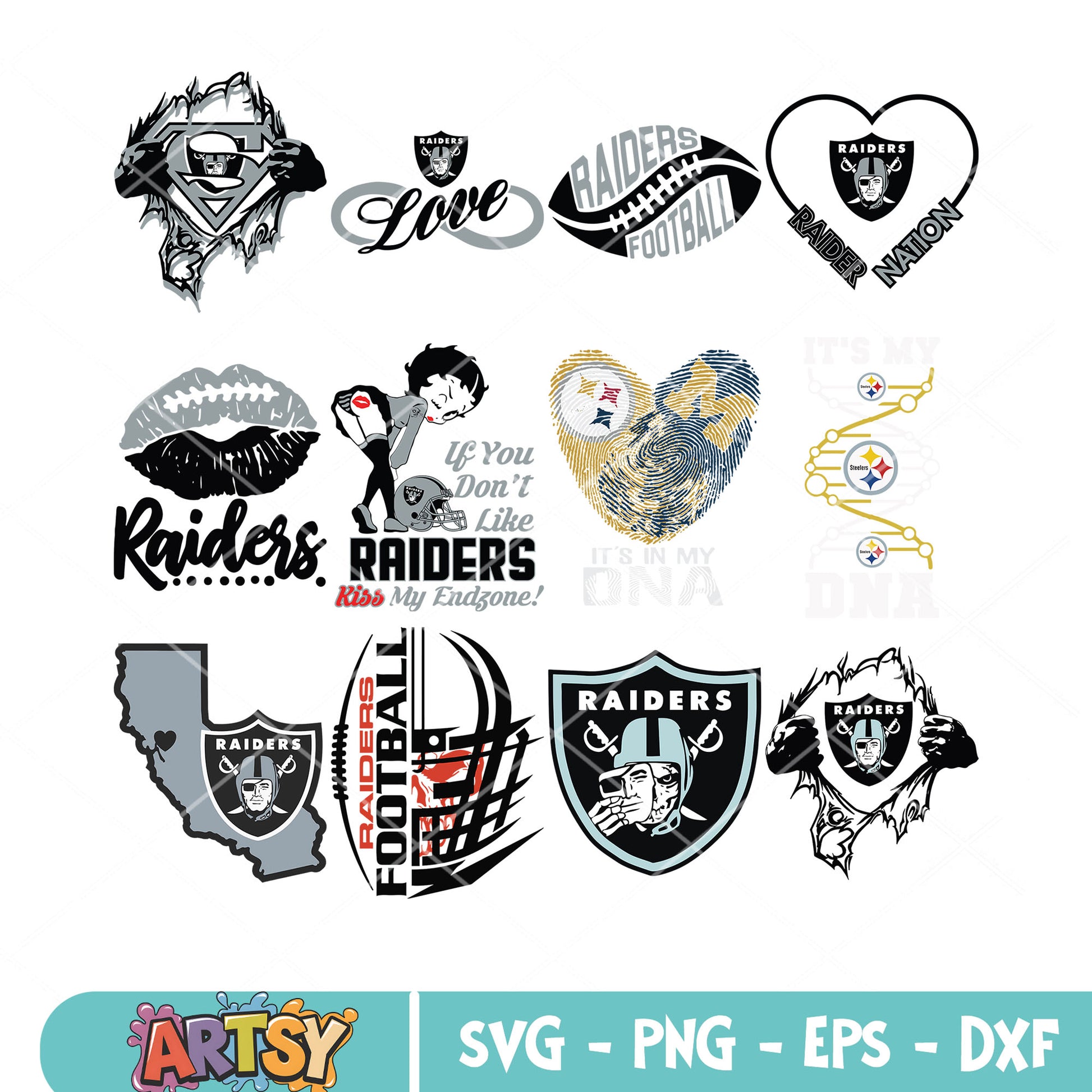 If you dont like raiders kiss my endzone bundle svg, NFL teams svg
