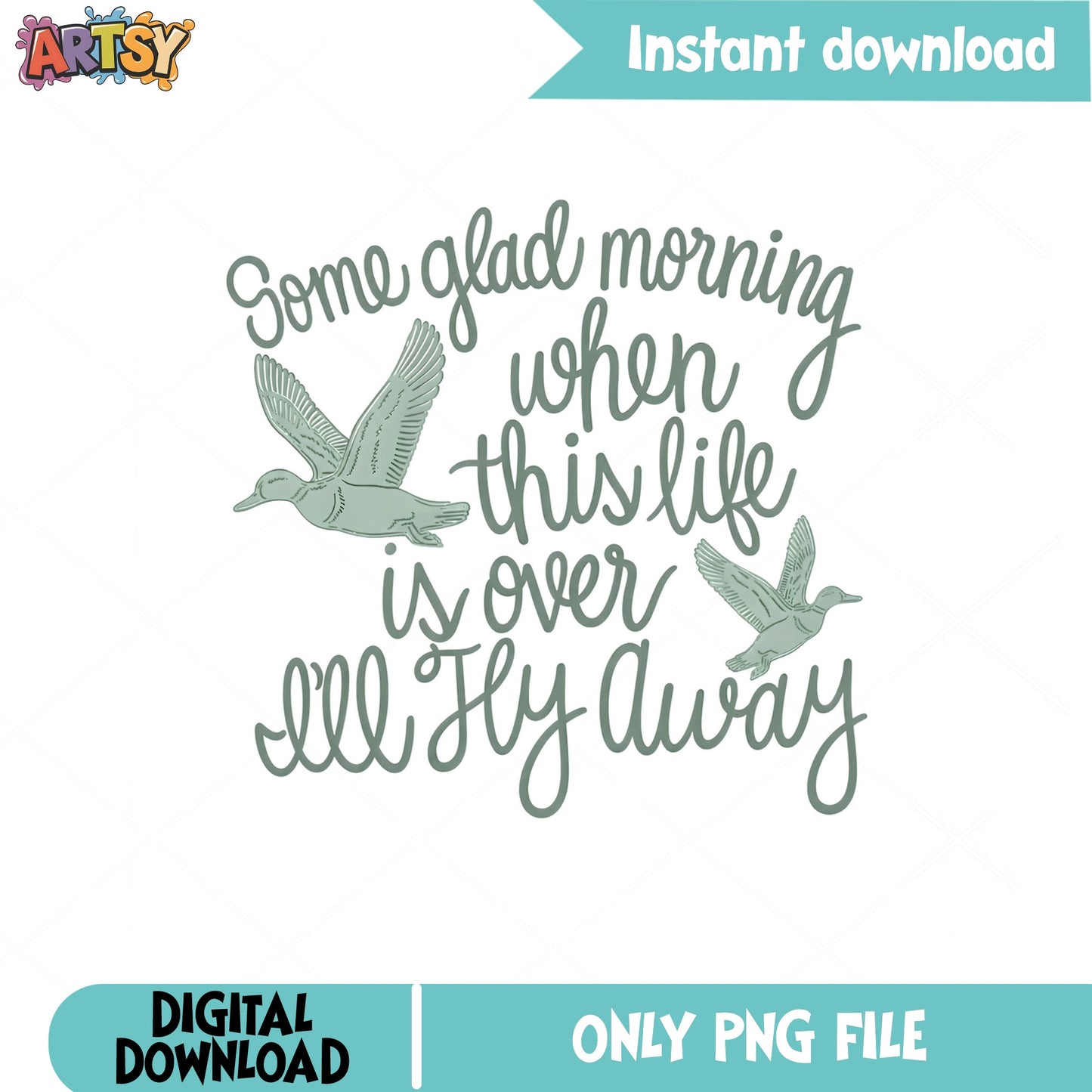 Ill Fly Away Christian Quote PNG, Gospel Song PNG, Faith PNG