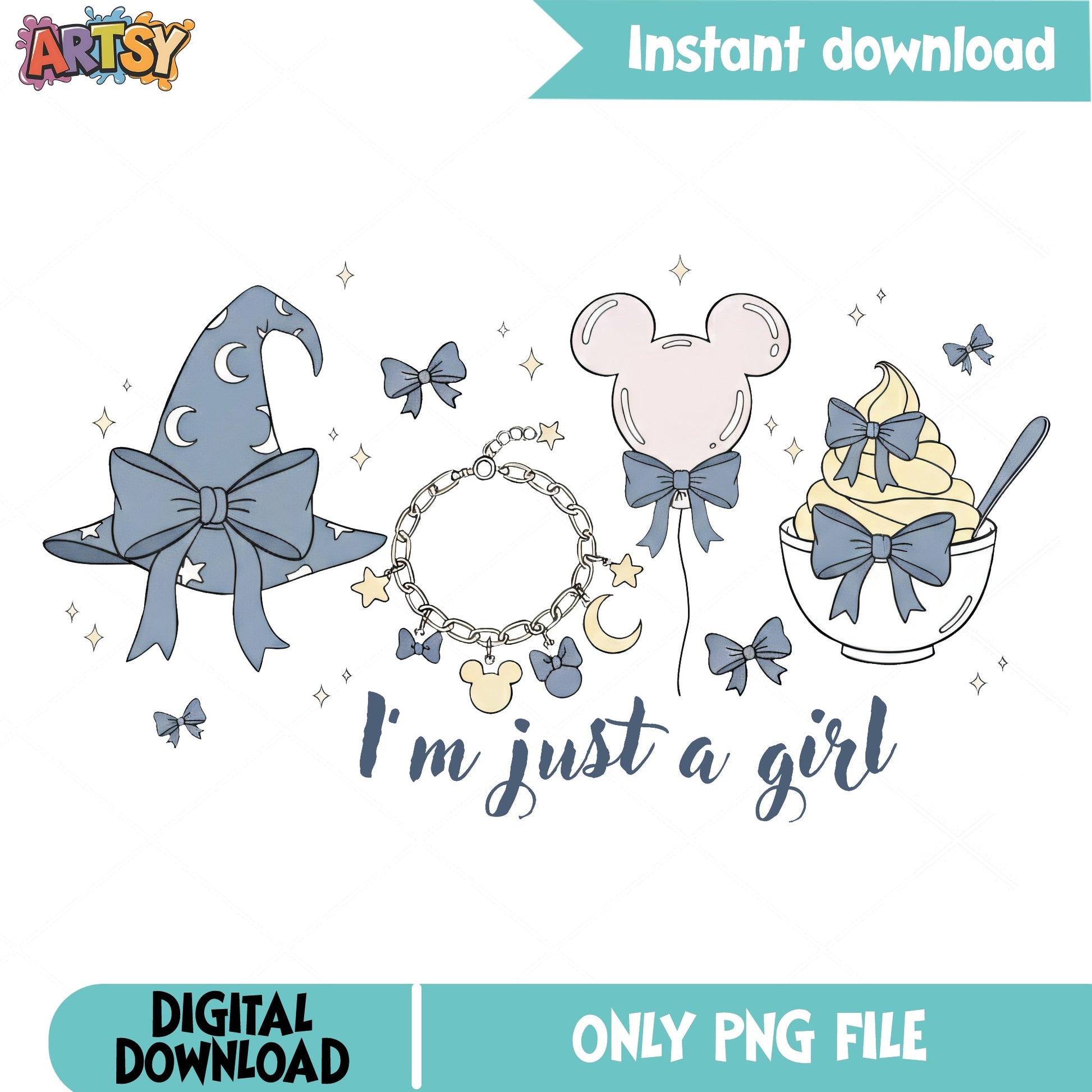 Im Just A Girl Who Loves Disney PNG, Mickey Mouse PNG, Disney Trip PNG