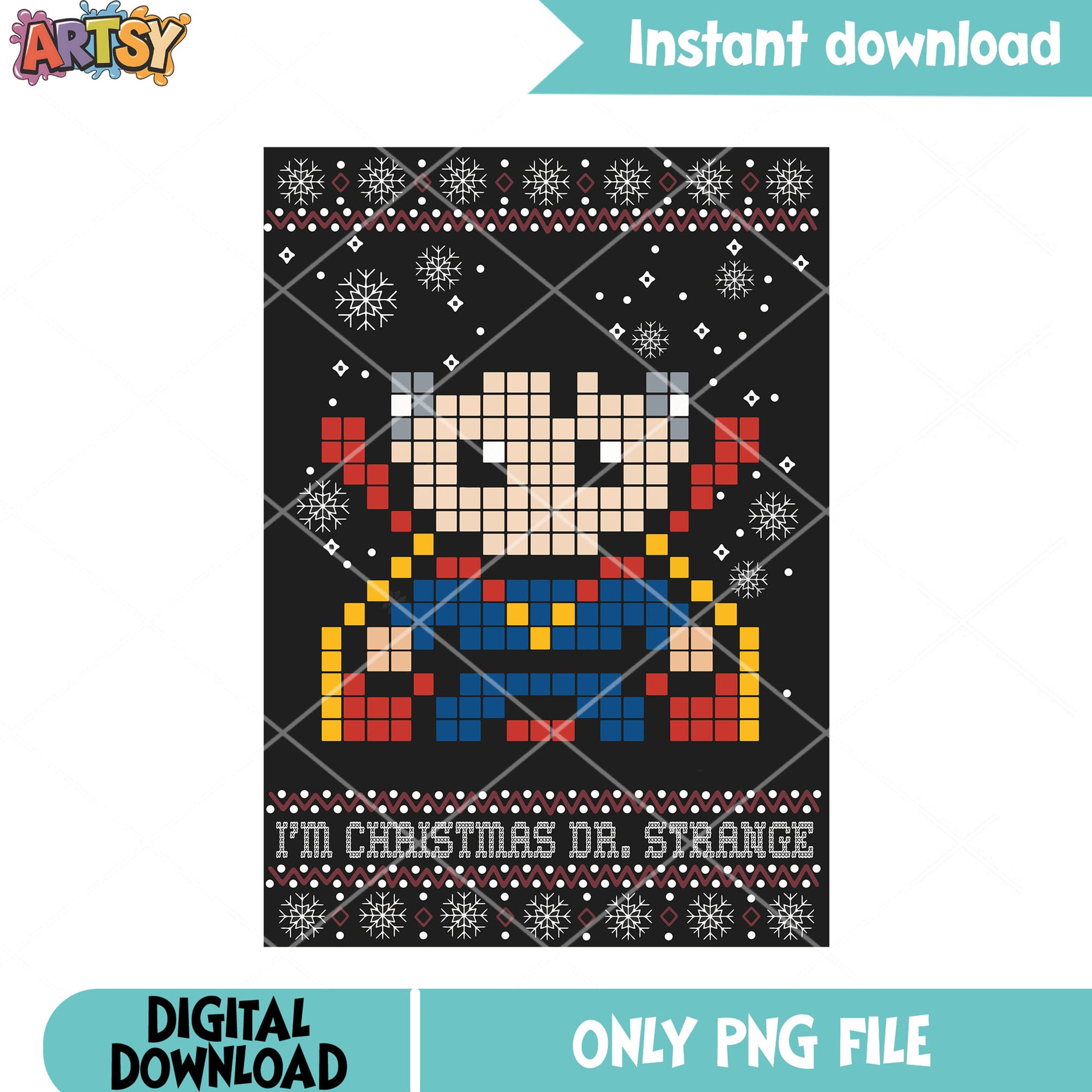 Im christmas dr strange png, Marvel christmas png, christmas poster png