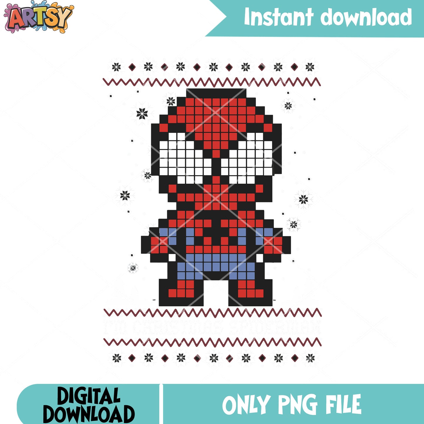 Im christmas spidy png, spider man png, christmas poster png