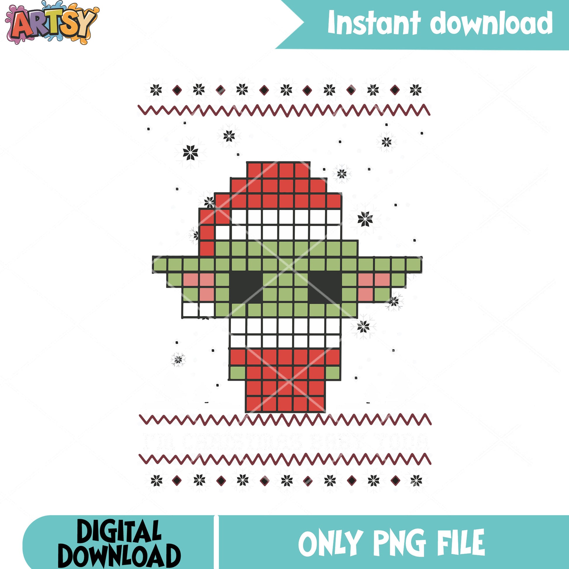 Im christmas yoda png, star war png, christmas poster png