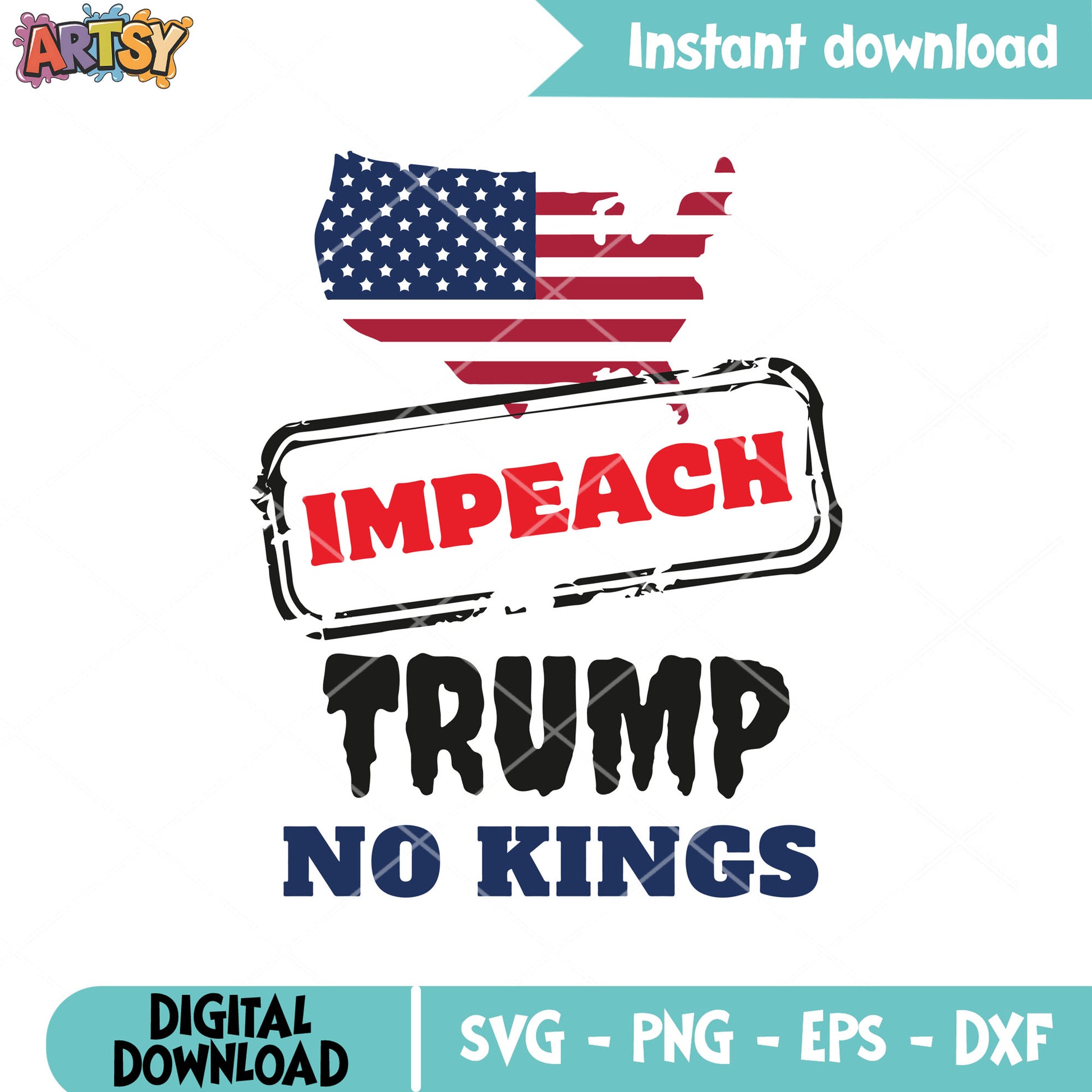 Impech trump no king svg, no more kings svg, america no kings svg