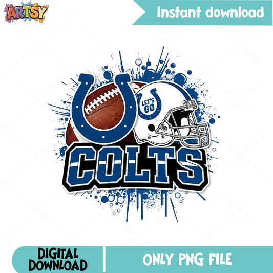 Indianapolis Colts PNG, Football Team Helmet Sublimation, NFL PNG