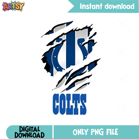 Indianapolis Colts Ripped PNG, NFL Football Team PNG, Colts Logo PNG