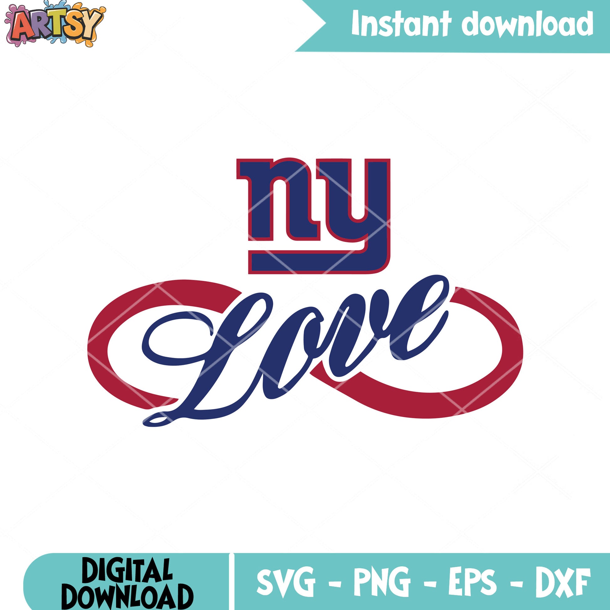 Infinity love giants team svg, new york giants svg, nfl football svg