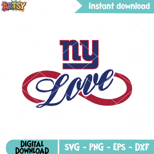 Infinity love giants team svg, new york giants svg, nfl football svg