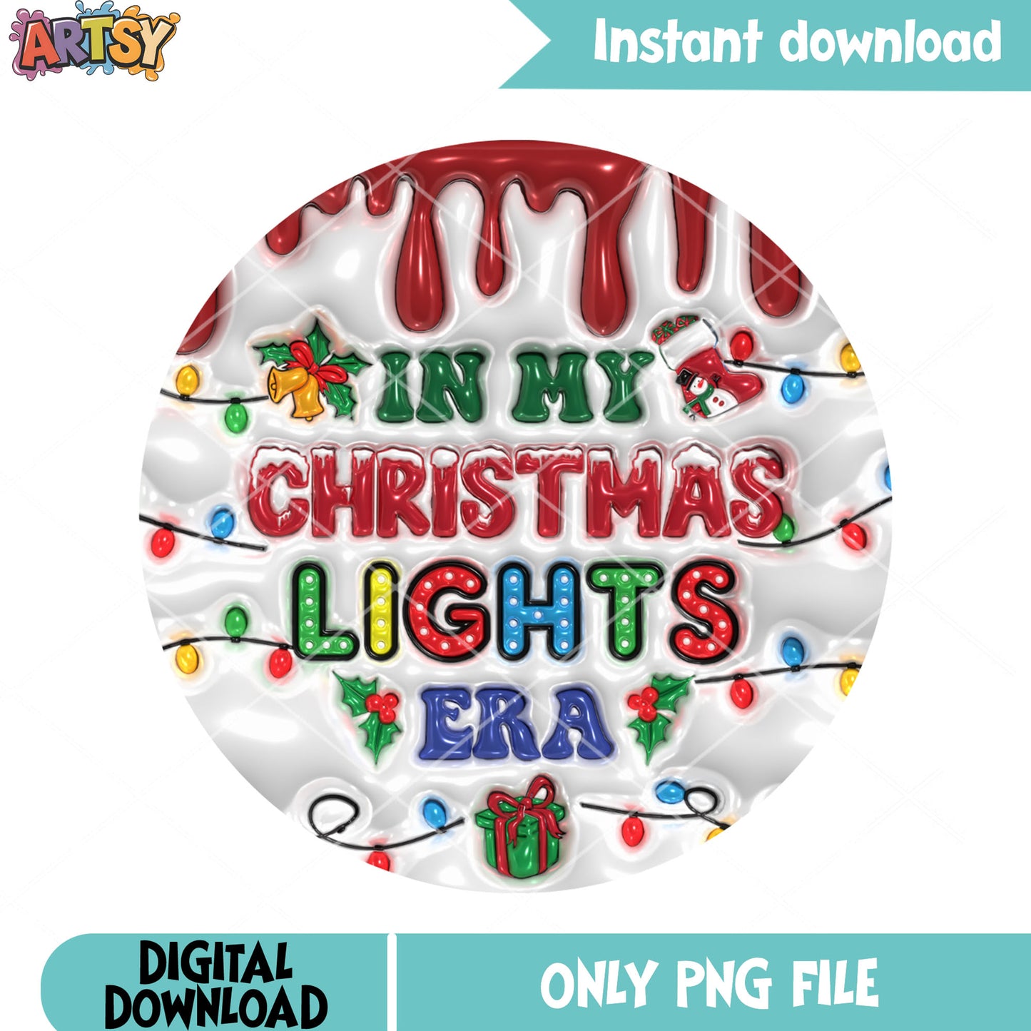 In my christmas lights png, decor lights gift png, stock christmas png