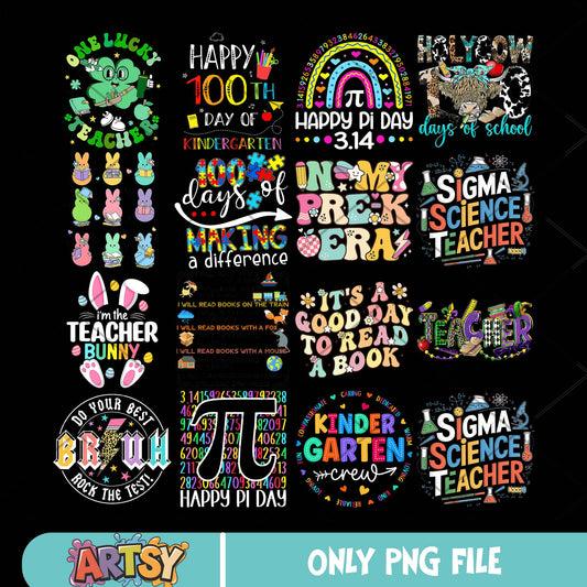 In my school era png bundle, school vibes png, happy school day png