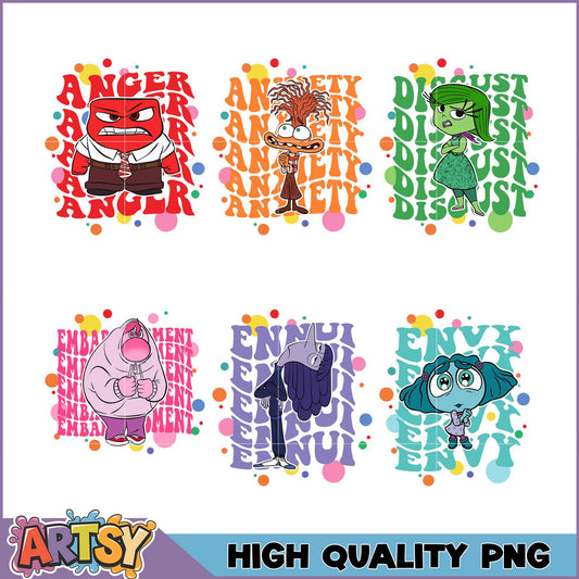 Inside Out Emotions PNG Bundle - High Quality
