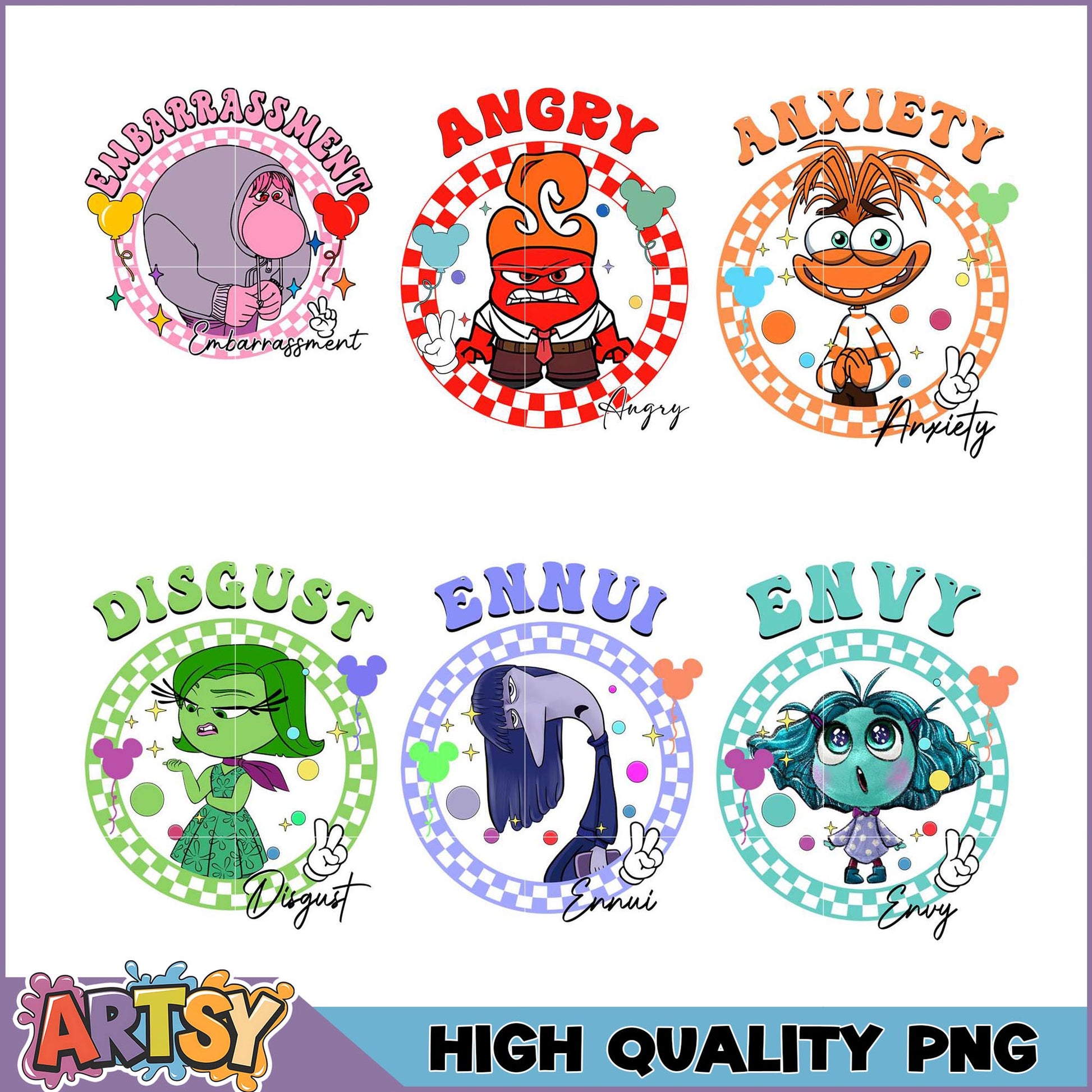 Inside Out Emotions PNG Bundle High Quality