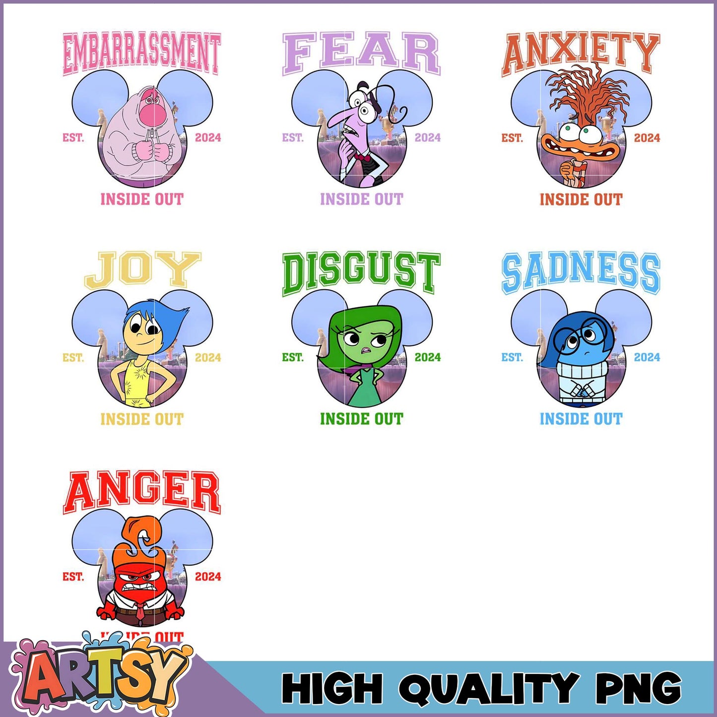 Inside Out Emotions PNG Bundle High Quality Graphics