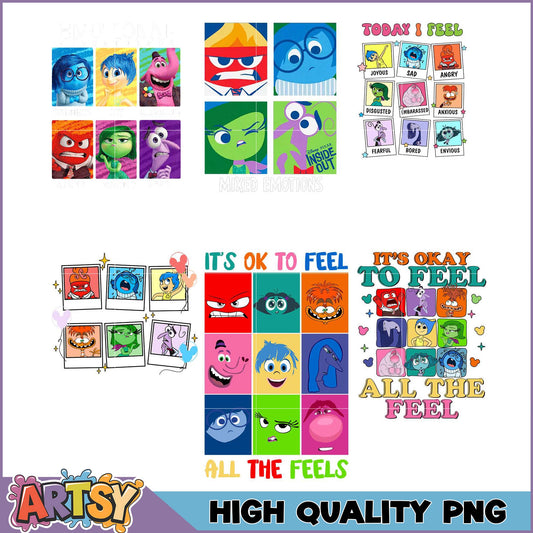 Inside Out PNG Bundle Emotions, High Quality