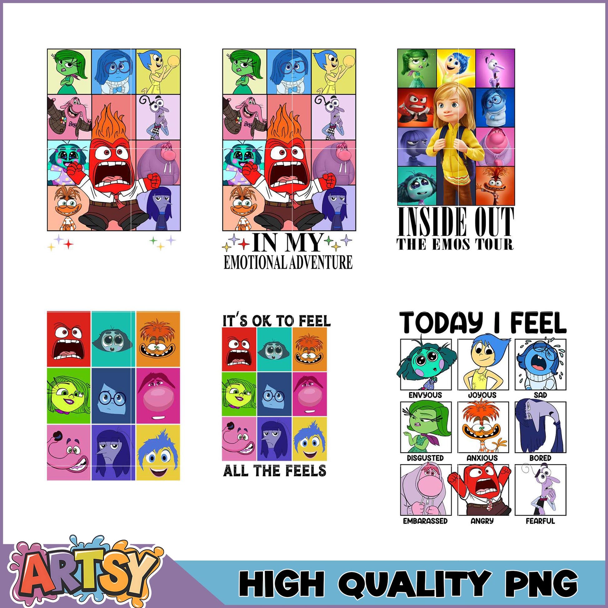 Inside Out PNG Bundle High Quality Emojis