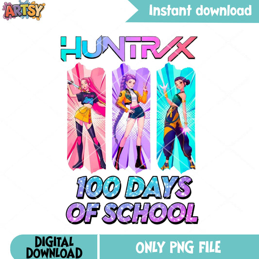 Intro school huntrix png, kpop huntrix png, kpop demon hunter png