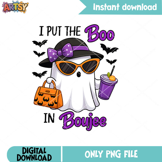 I put the boo boujee png, boo halloween png, boo quotes png