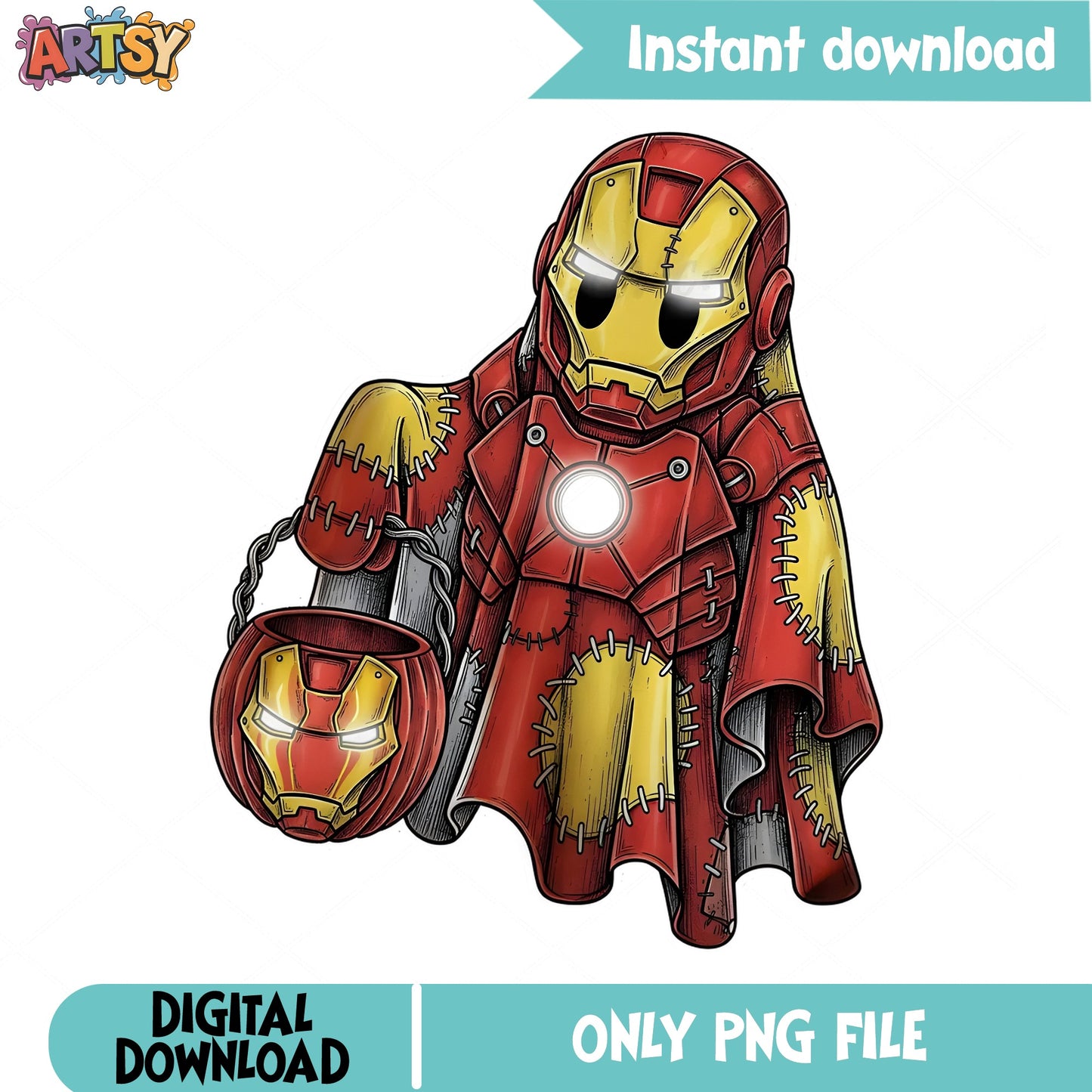 Iron Man Ghost Halloween PNG, Marvel Halloween PNG, Superhero PNG