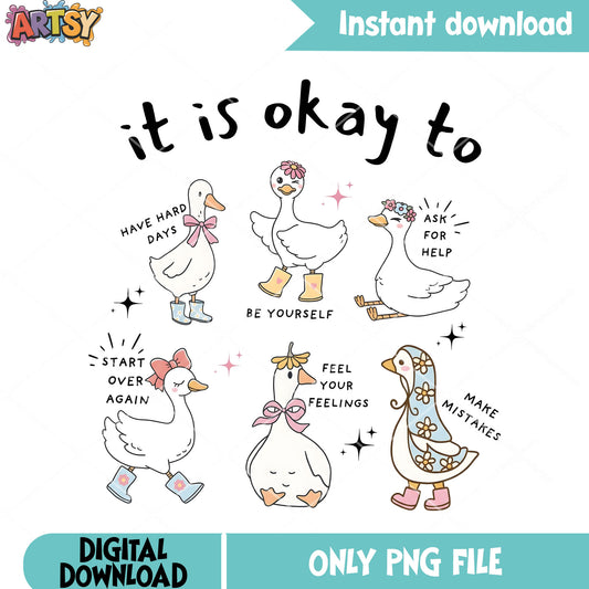 It is okay to design png, duck loving​ png, funny goose png