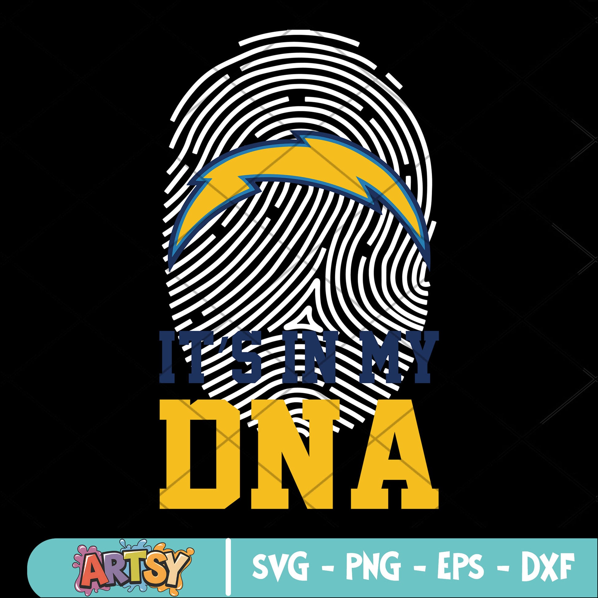 Its in my dna svg, Los angeles​ chargers svg, fingerprint svg