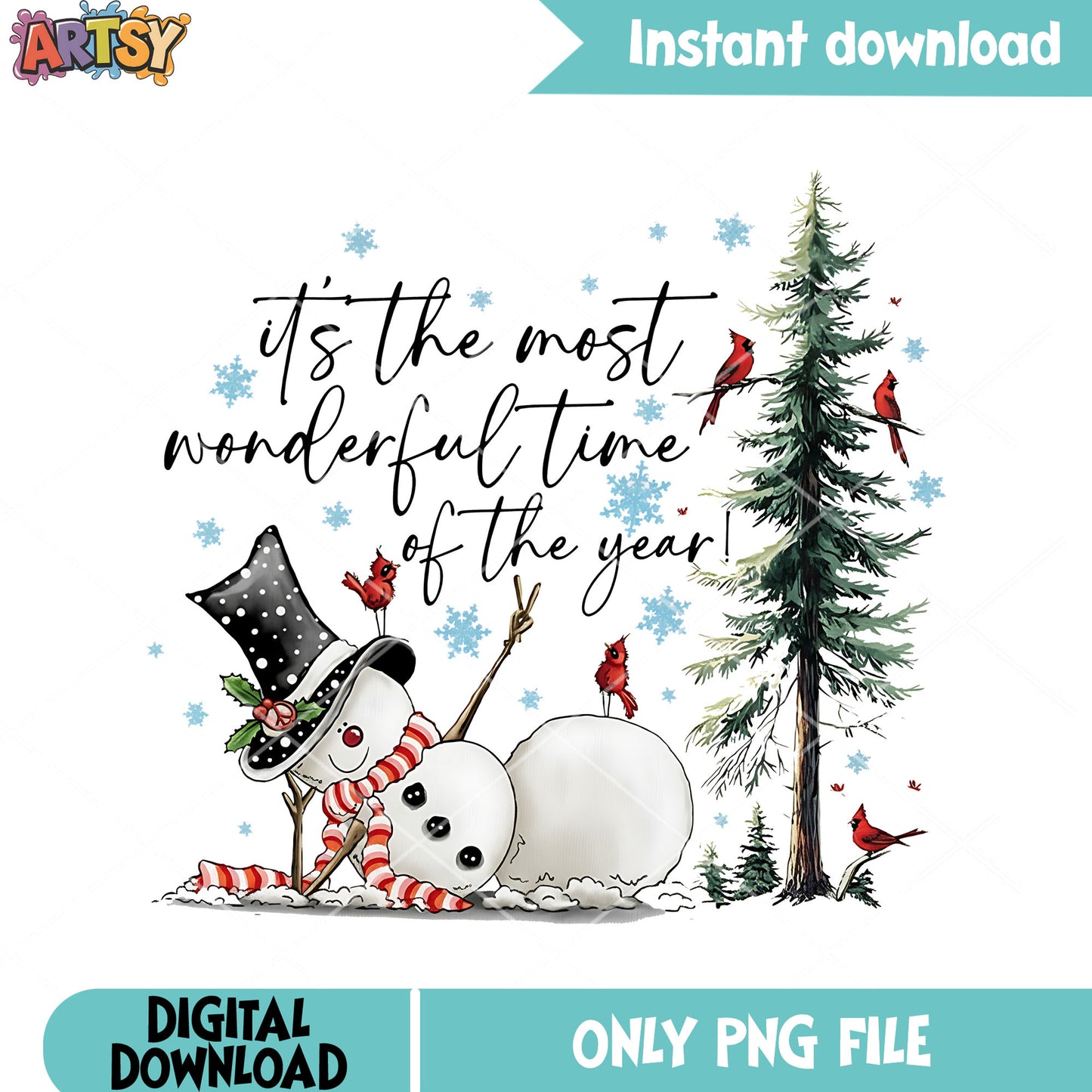 Its the most wonderful time the year png, snowman png, christmas​ png