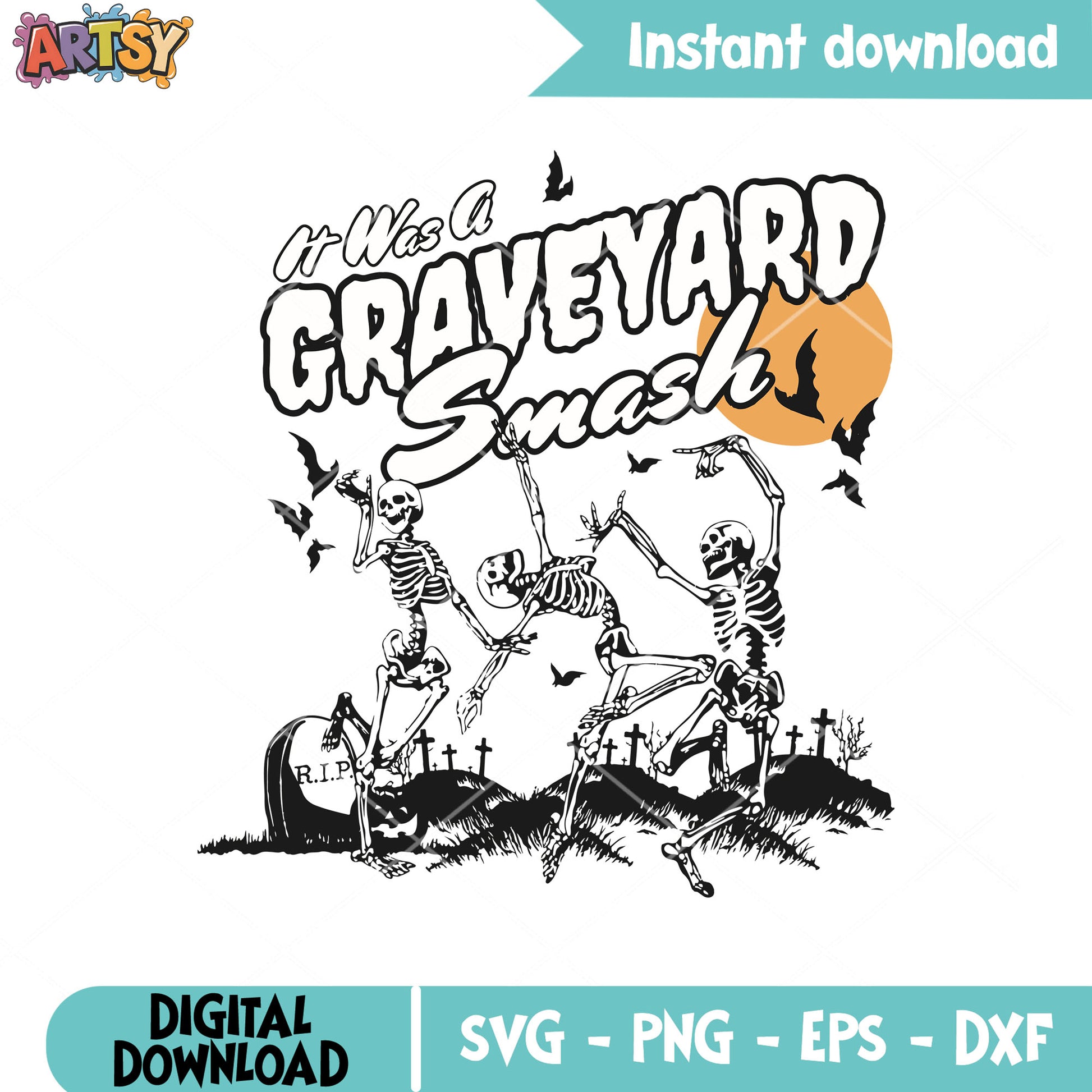 It was a graveyard smash svg, graveyard smash svg, retro halloween svg