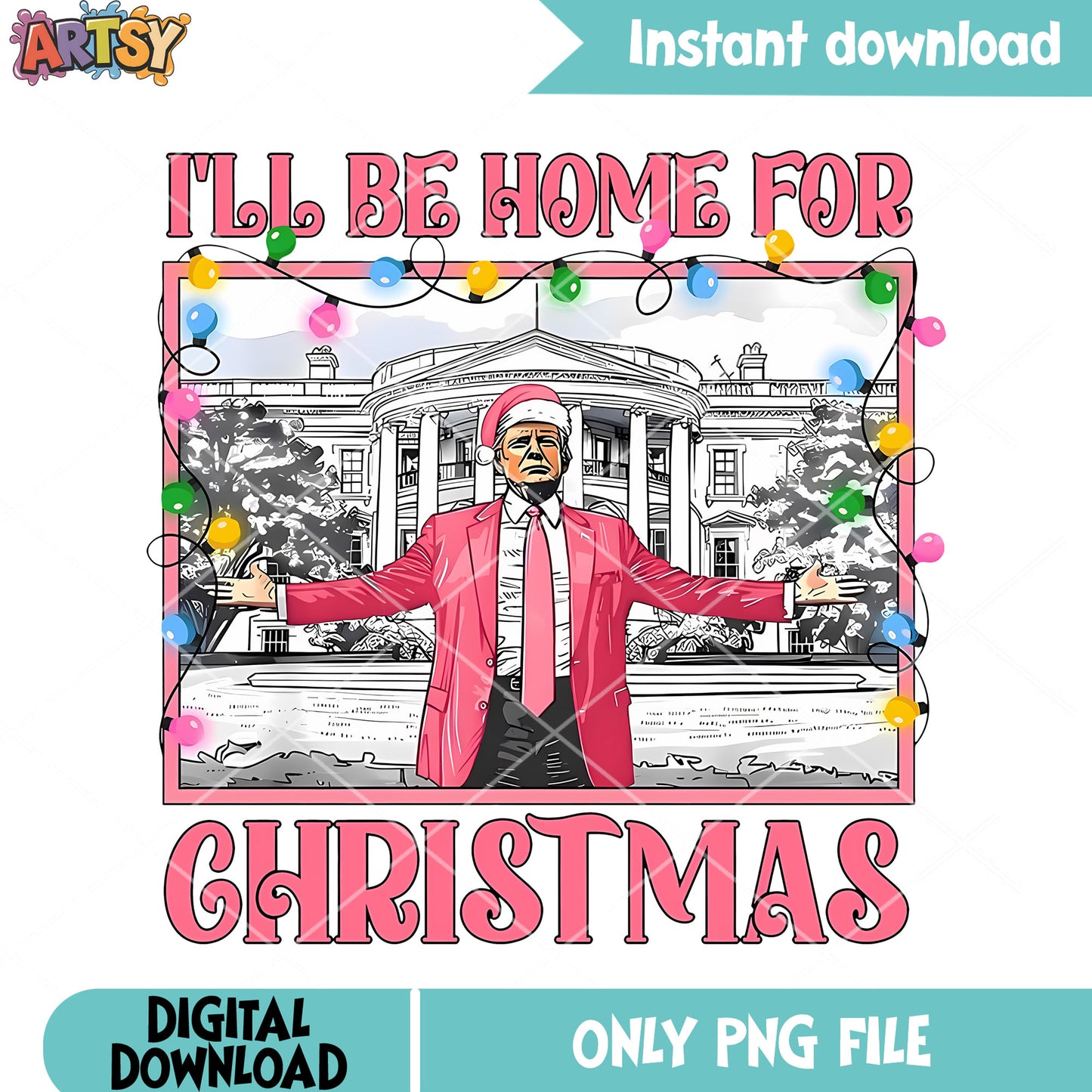 I will be home png, donald trump funny face png, trump pink house png