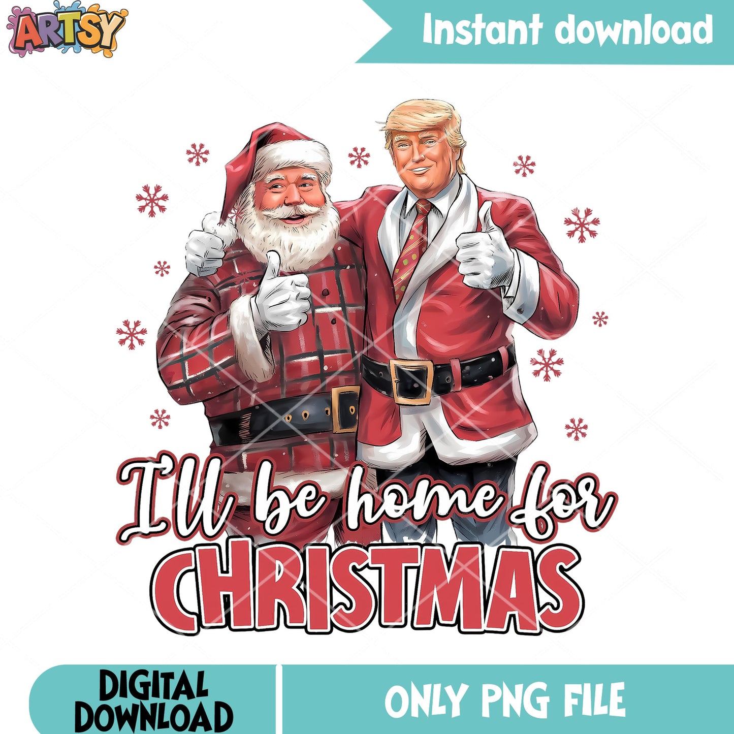 I will home for christmas png, santa donald trump png, trump happy png