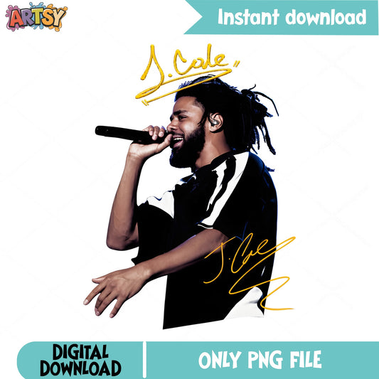 J Cole PNG, Rapper Signature Png, Hip Hop Music Fan PNG