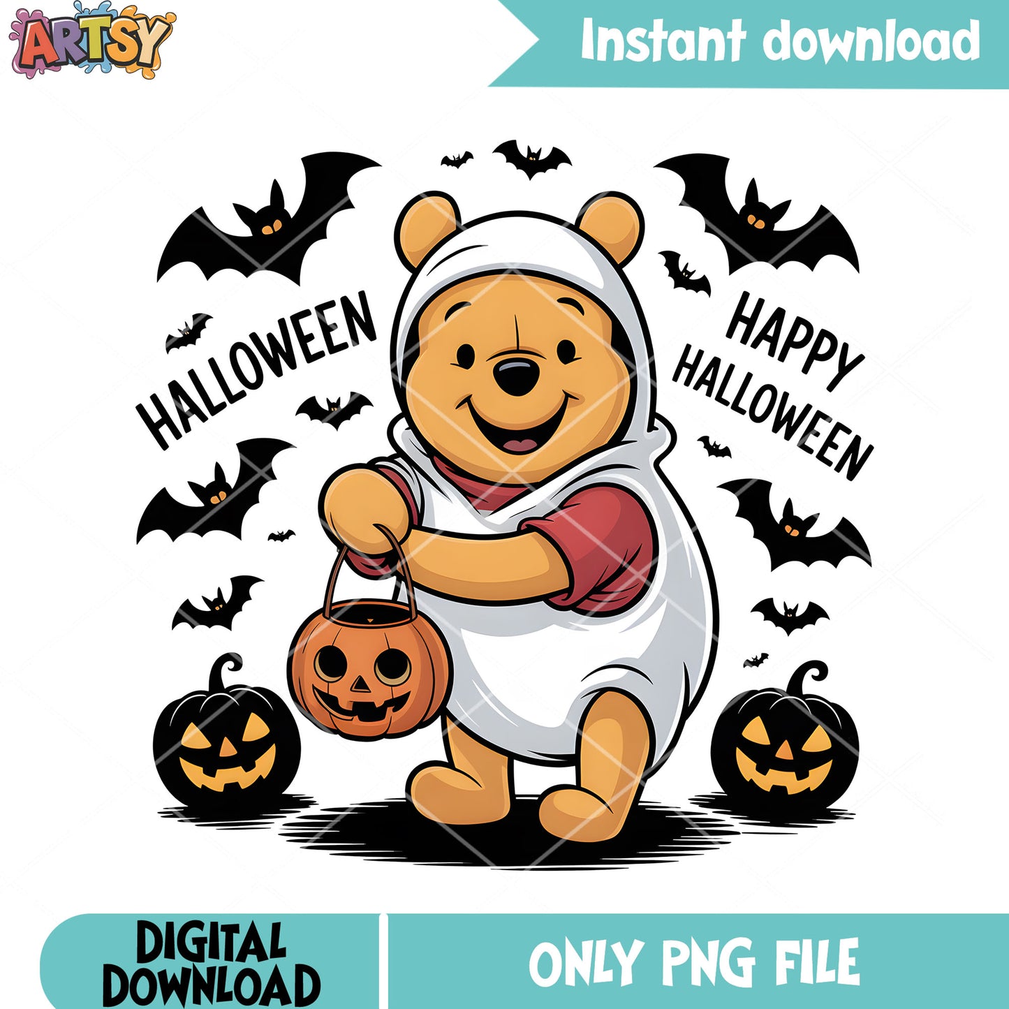 Jack baby ghost pooh png, disney pooh png, halloween pooh png